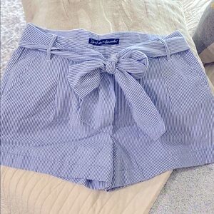 Blue Striped Women's Shorts